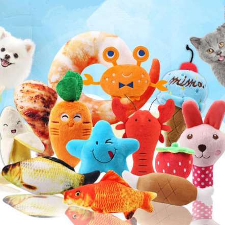 2020 hot pet toys 40 styles Plush sounding toys fruit dogs and cats toys Juguetes para mascotas