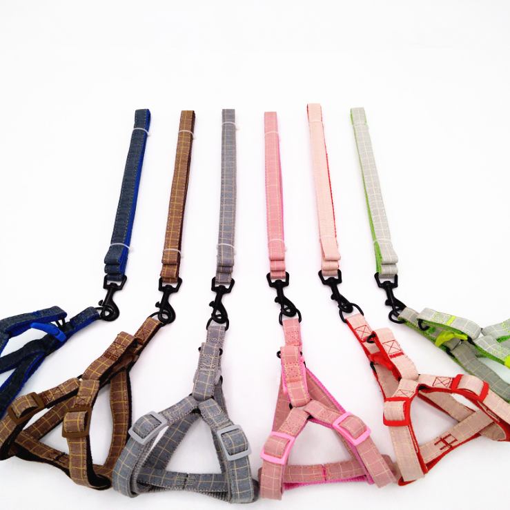 10pcs a pack 12pcs a pack dog leash harness plaid dog nylon dog leash rope wholesale