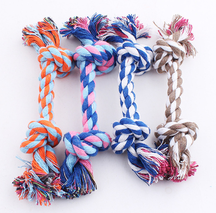 The pet dog toys dogs and cats bite rope double knot anti- bite cotton molar pet toys